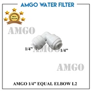 AMGO Water Filter, Water Dispenser L Connector 1/4" Tube Hose, Nut L2