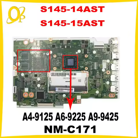 NM-C171 for Lenovo S145-14AST S145-15AST laptop motherboard A4-9125 A6-9225 A9-9425 CPU DDR4 Fru:5B2