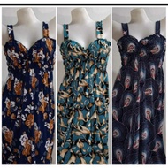 SMOCKING CLEAVAGE SEXY DRESS/LONG DRESS ITY FABRIC FT UP TO XL
