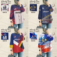 Muslim Blouse Baju 2025 68th Jersey Baju Merdeka Dewasa Long Sleeve Muslim