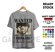 T-SHIRT KAOS ANIME ONE PIECE WANTED ZORO