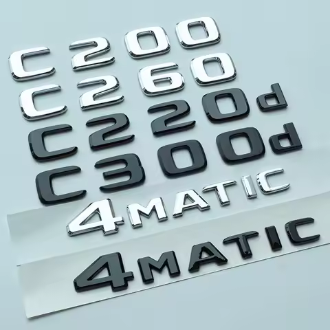 Letters C180 C200 C220 C220d C250d C260 C300d 4Matic ABS Car Emblem for W204 W205 C205 S205 W206 Nam