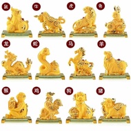 Large Chinese New Year Fengshui Statue Display 12 Animal Zodiac Star Animal Rat Ox Tiger Rabbit Drag