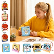 CHIHIRO11Z9D Desktop Calendar, Coil Binding Fruit Shape 2026 Desk Calendar, Simple Mini Portable Car