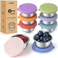 8 Pack - 1.6 Oz Small Salad Dressing Containers To Go, Leakproof Condiment Containers with Lids Reus