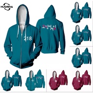 Squid Game 3D Hoodie Cosplay Costume 456 218 Six Men Zipper Jacket Women Sweatshirts Autumn Casual H