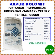 Kapur Dolomit 50 Kg Via Instant Kemasan Karung Karungan