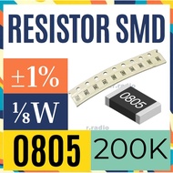 10 pcs R Resistor 200 Kilo ohm smd 0805 200K 200K Ohm 1%