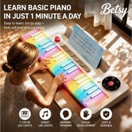 BETSY Rainbow 37 Keys Keyboard Piano for Kids, Smart Musical Instrument Toy with Colorful Light, Beg