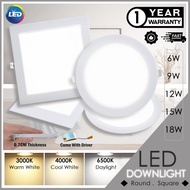 Recessed LED Downlight 6W/9W/12W/15W/18W/21W Panel LIght Ceiling Light Dimmable LED square downlight