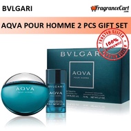 Bvlgari AQVA Pour Homme 2 Pcs Gift Set for Men (100ml EDT + 75ml Deodorant) GiftSet Collection [100% Authentic Perfume]