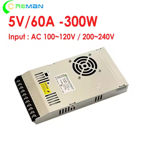 300W 5V 60A Switching Power Supply 110V 220V AC to 5V for led display led strip Thin Slim 3cm led po