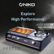 Niko Kompor Gas Pemanggang 2in1 KGR-31 β Kompor BBQ Grill + Kompor Masak 4 Tungku Infrared Hemat Gas