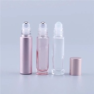 3PCS 10ml Pink Color Thick Glass Roll On Essential Oil Empty Perfume Bottle Roller Ball bottle For Travel