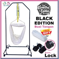 Rangka buai lipat, tak lipat, adjust ketinggian level Besi Chrome Buai Tangan buai auto kain buai sp