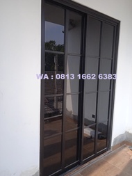 Pintu Sliding Aluminium YKK 2 Daun, Pintu Sliding Aluminium Lantai 2