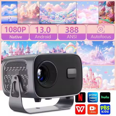 A10 Mini 4K Projector Android 13 WiFi6 BT5.0 388ANSI 1080P Portable Home Cinema Outdoor Movie Beamer