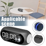 Modern Digital Alarm Clock Wireless FM Radio Rechargeable LED Mirror Speaker