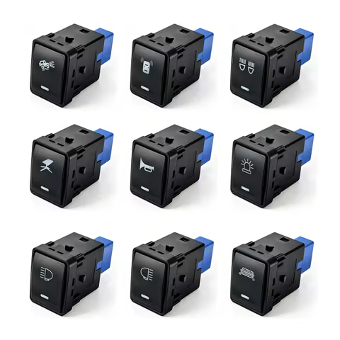 Push Button Switch 12V LED Light Bar, Diff Lock, Winch, Fan for Nissan Navara NP300/D23, X‑Trail T32
