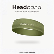 Elnino Active Sport Headband Quick Dry Stretch Unisex Men Wanita - Sage Green