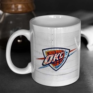 Okc Thunder Basketball Team Retro Logo Vintage Recycled Oklahoma Ceramic Mug
