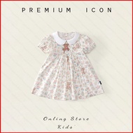 GC1 Girls teddy bear embroidered sleeveless vest dress new cute childrens style floral dress GC1