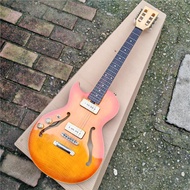 left Handed Electric Guitar,Semi Hollow Body&Rosewood Fingerboard Orange Guitar HG117