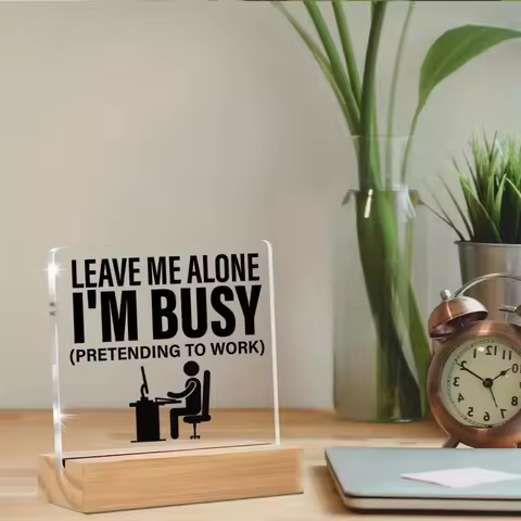 Cutesliving Funny Gaming Sign Desk Decor, "Do Not Disturb I'm Forging Work" 2D Acrylic Desktop Decor