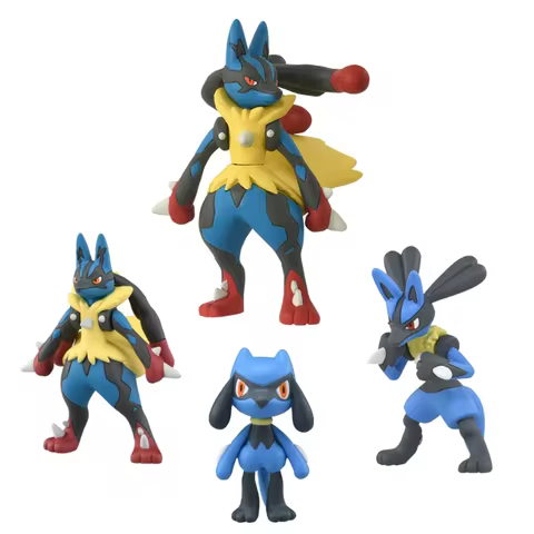TAKARA TOMY Pokemon Figures Riolu Mega Lucario Models Children Model Toys 4.5cm-6cm Exquisite Model 