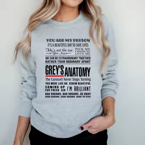 Greys Anatomy Sweatshirt You're My Person Greys Anatomy Tv Show Inspired Quotes Hoodie Women Kawaii 