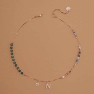 EMERALD-INITAL Birthdaystone NECKLACE (Choose INITIAL Letters)