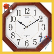 Rhythm Citizen (シチズン) wall clock, radio-controlled clock, Nemurina Happiness, wooden frame 8MY472-006