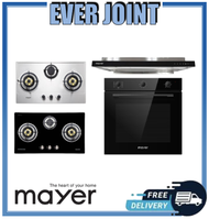 Mayer MMSS883HI / MMGH883HI [86cm] 3 Burner Stainless Steel / Glass Black Gas Hob + Mayer MMSI903OT [90cm] Semi-Integrated Hood with Oil Tray + Mayer MMDO8R [60cm] Built-in Oven with Smoke Ventilation System Bundle Deal!!