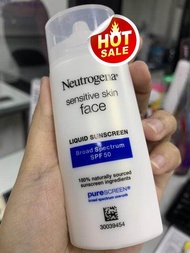 80% Sale!! EXP: 01/24 Neutrogena® Sensitive Skin Face Liquid Sunscreen Broad Spectrum SPF 50 นูโทรจี