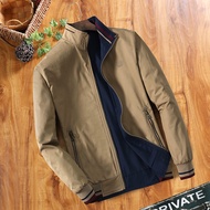 Fujima Double-Sided Middle-Aged Men S Jacket Spring And Autumn Stand-Up Collar Cotton Casual Dad Wea