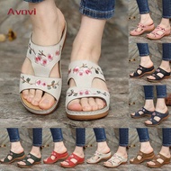 Avovi Women Slippers Sandal Flower Platform Colorful Ethnic Wedge Sandal Ladies Casual Fashion Sanda