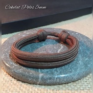Brown sliding paracord rope bracelet size 5mm