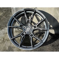 New Car Sport Rim Flow Forming Wheels 17x7.5J 5x100 ET35 Dark Hyper Black - Ready Stock