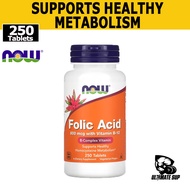 NOW Foods, Folic Acid, B-Complex Vitamin, Supports Healthy Homocysteine Metabolism, 800 mcg, 250 Tab