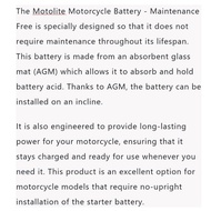 ㍿ ♀ ✈ motolite motorcycle  battery maintenance free 12V
