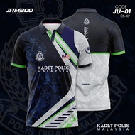 KADET POLIS MALAYSIA Blue Patchwork Retro Print Muslim Family Clothing Children's Clothing Muslimah 