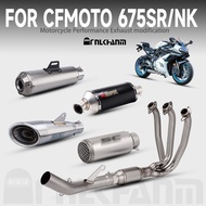 For CFMOTO 675SR-R 675R 675NK Motorcycle Full System Stainless Steel Front Exhaust SC project  Muffl
