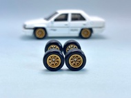 Z313 Custom Paint Rim Tayar Getah Rubber Wheels Watanabe Gold 10mm Medium Axle