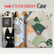 Cartoon Cat Case For Kindle 11th Generation 6.0” (MODLE NO. C2V2L3//RS23CV) Ebook Stand Cover