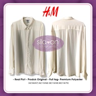 [sila on fashion] H*M KEMEJA LENGAN PANJANG BROKEN WHITE/REAL PICT-BRAND ORIGINA/FULL TAG/POLYESTER/