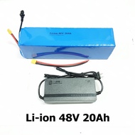แบตเตอรี่ลิเธียมไอออน Li-lon 48V 20Ah (54.6V )พร้อมที่ชาร์จ สำหรับรถจักรยานไฟฟ้าขนาดมอเตอร์ 48V