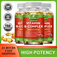 Vitamin B-Complex Supplement B12 B1 B2 B3 B5 B6 B9 Biotin, Nervous System, Metabolism, Immune and En