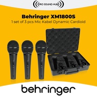 PROMO- BEHRINGER XM1800S XM1800 XM 1800S 1 SET MIC DYNAMIC ISI 3 VOKAL - GERBANG SHOP01
