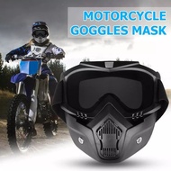 Bicycle Helmet Motorcycle Detachable Mask Anti-UV Goggles Off Road Helmet Ski Sport Racing Motocross Goggles Glasses