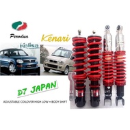 D7 Kenari Kelisa Hi Low Body Shift Adjustable Coilover Set